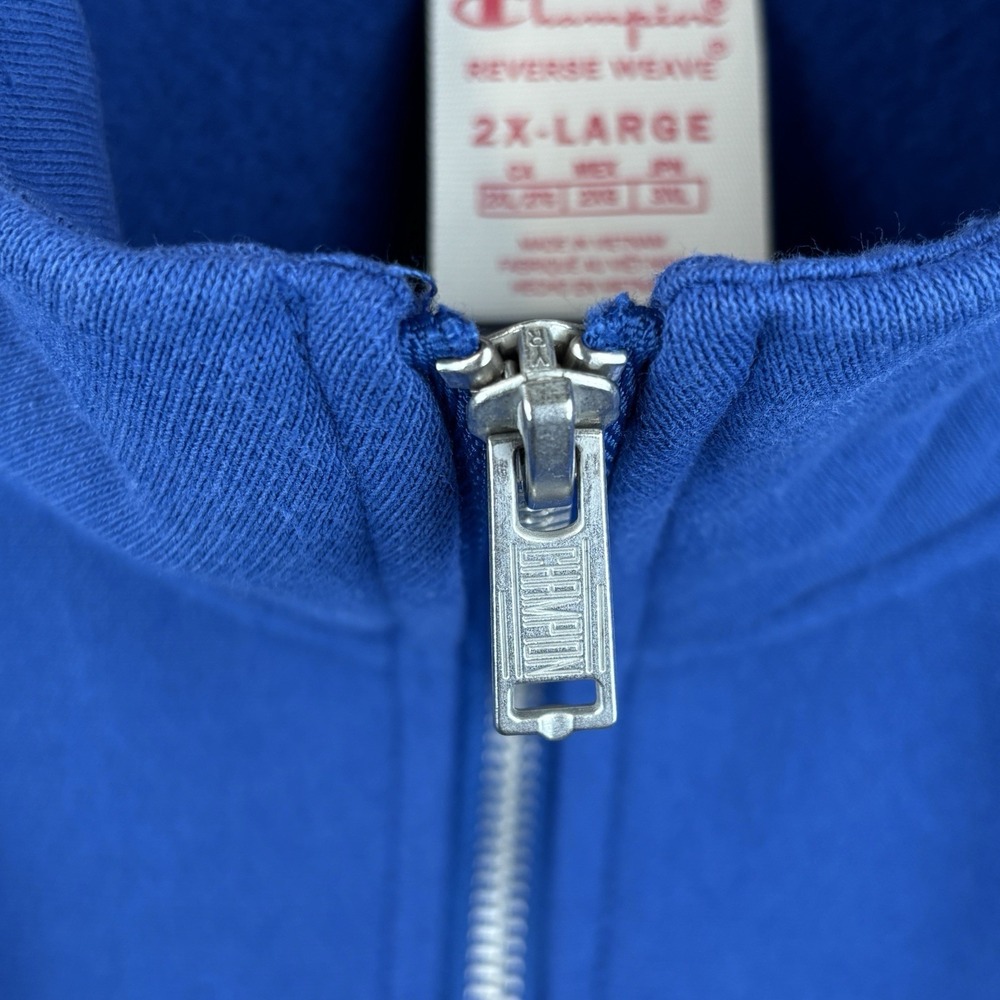 Champion Reverse Weave Sweatshirt Mens 2XL Blue 1/4 Zip Pullover *RARE* - Picture 5 of 8